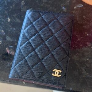 CHANEL Black Quilted Card Wallet